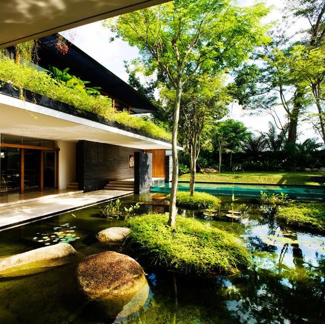 Ngôi nhà đẹp như resort nhờ vườn trên mái, hồ nước ngập cây - 3 Ngôi nhà đẹp như resort nhờ vườn trên mái, hồ nước ngập cây - 3