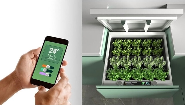 Khó tin vườn rau vô hình trong quầy bếp, dùng smartphone điều khiển từ xa - 2 Khó tin vườn rau vô hình trong quầy bếp, dùng smartphone điều khiển từ xa - 2