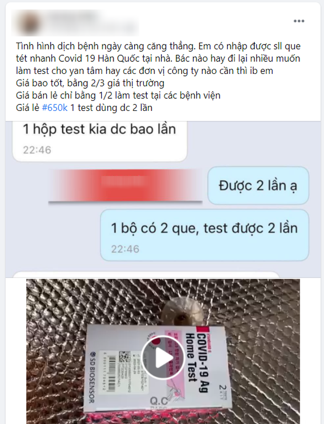 Thực hư công dụng bộ kit test nhanh Covid-19 được bán tràn chợ mạng - 1