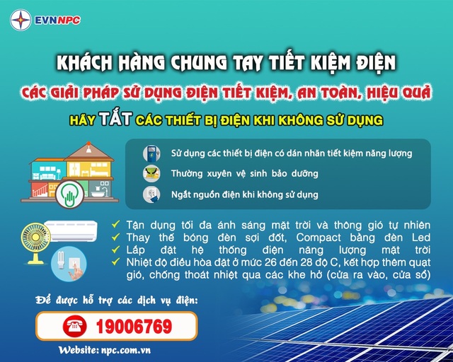 Tiêu thụ điện tại miền Bắc tăng kỷ lục, EVNNPC tiết giảm điện tự dùng tại công sở làm việc - 4 Tiêu thụ điện tại miền Bắc tăng kỷ lục, EVNNPC tiết giảm điện tự dùng tại công sở làm việc - 4