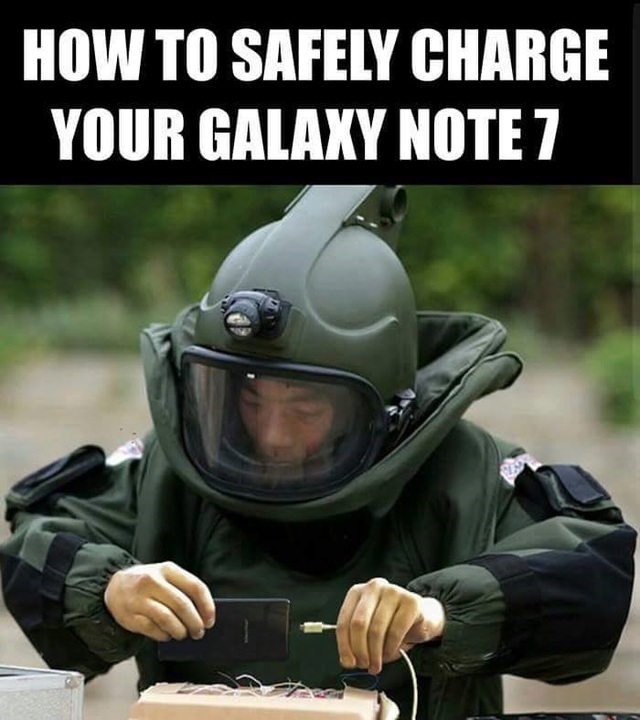 Thảm họa Galaxy Note7 trở thành chủ đề "chế ảnh" bất tận cho cộng đồng mạng - 11 Để sạc pin cho Note7 một cách an toàn