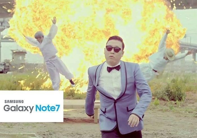 Thảm họa Galaxy Note7 trở thành chủ đề "chế ảnh" bất tận cho cộng đồng mạng - 12 Một cảnh nổ trong MV Gangnam Style nổi tiếng của PSY