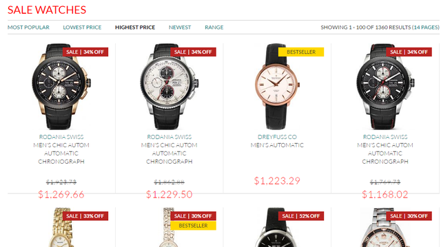 Nhiều mẫu đồng hồ giảm giá mạnh tại cửa hàng Watch Shop