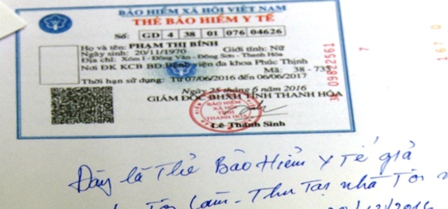 Bắt nhóm đối tượng làm giả thẻ Bảo hiểm y tế - 2
Thẻ BHYT bị các đối tượng làm giả