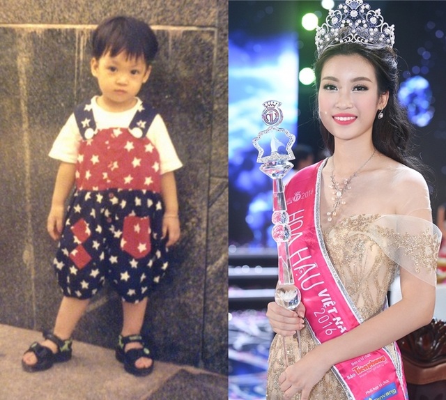 Ngắm ảnh tuổi thơ Hoa hậu, Á hậu Việt, so ngày ấy - bây giờ - 1 Nhìn ảnh cậu bé tóc tém có lẽ ít người đoán ra đây là ảnh thưở bé của Hoa hậu Việt Nam 2016 Đỗ Mỹ Linh. Giờ đây, cô đã sở hữu nhan sắc đầy nữ tính, khác xa thuở thơ bé.