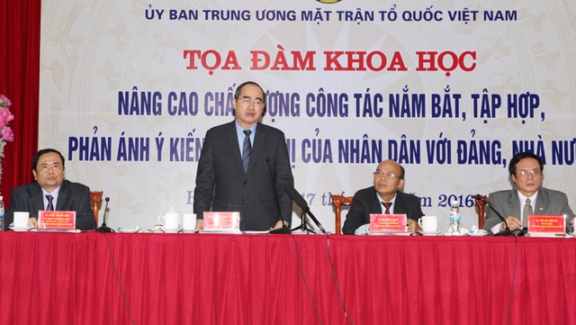 Người đứng đầu phải là “ông Bao Công” mới thấu đáo tâm tư người dân - 1 Chủ tịch UB TƯ MTTQ Việt Nam Nguyễn Thiện Nhân: Nếu đứng ngoài cuộc sống, chúng ta sẽ không dám nói sâu về những tâm tư, nguyện vọng, ý kiên và kiến nghị của người dân.