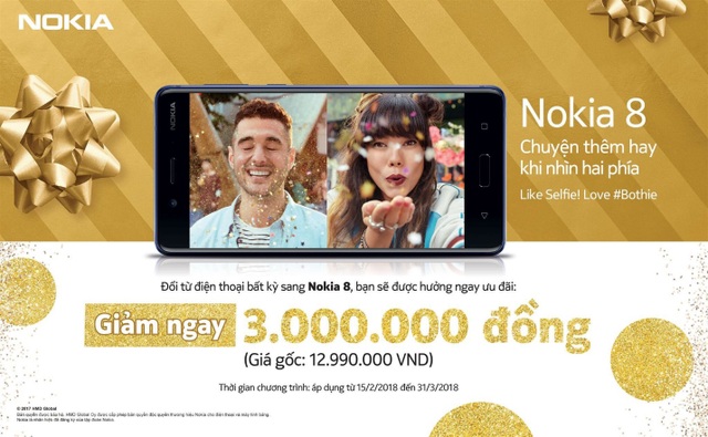 Ưu đãi ngay 3 triệu đồng khi mua Nokia 8 trong tháng 3 - 1 Ưu đãi ngay 3 triệu đồng khi mua Nokia 8 trong tháng 3 - 1