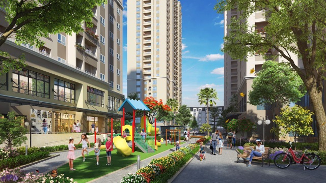 “Soi” tiến độ toà căn hộ đẹp nhất dự án Mipec City View - 3 Một phần cảnh quan của dự án gồm khu vui chơi trẻ em ngoài trời và đường dạo bộ