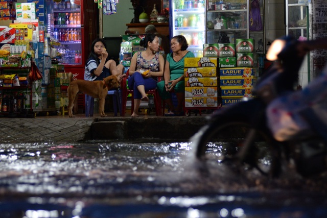 Mưa dai dẳng kết hợp triều cường, nước tràn vào nhà dân như... sóng biển! - 4
Đỉnh triều trong chiều tối 17/10 tại các trạm có khả năng đạt mức như sau: Tại trạm Phú An (sông Sài Gòn) và trạm Nhà Bè (kênh Đồng Điền) có khả năng lên mức 1,63–1,68 m (cao hơn báo động 3 từ 0,13–0,18m), thời gian xuất hiện đỉnh triều trong ngày từ 5–7h và từ 17–19h.