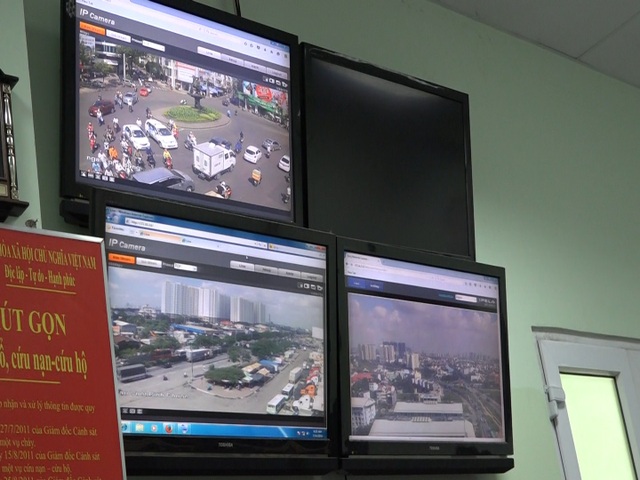 Trung tâm cảnh báo GSafe liên kết với nhiều hệ thống camera giám sát tại các giao lộ chính trên địa bàn TPHCM.