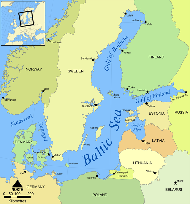 Nga tăng cường sức mạnh cho Hạm đội Baltic để đối phó NATO - 2 Bản đồ khu vực biển Baltic (Ảnh: Wikipedia)