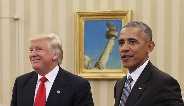 Tổng thống đắc cử Trump nói thực sự thích ông Obama - 1 Tổng thống đương nhiệm Barack Obama (phải) và Tổng thống đắc cử Donald Trump (Ảnh: Getty)