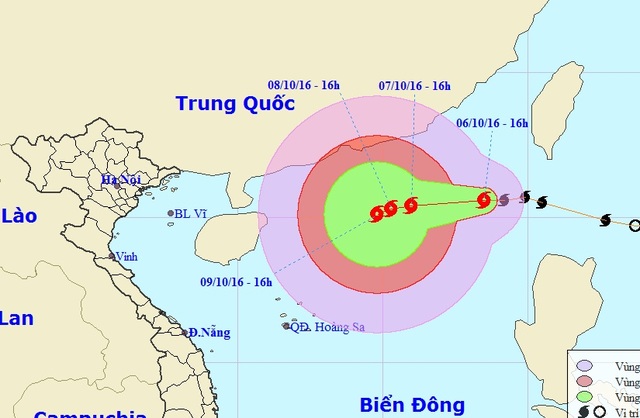 Bão số 6 đang tiếp tục mạnh thêm - 1 Vị trí và hướng di chuyển của bão số 6 (Ảnh: NCHMF).