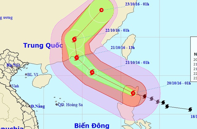Siêu bão Haima đổ bộ vào Philippines - 1 Vị trí và hướng di chuyển của siêu bão HAIMA (Ảnh: NCHMF).