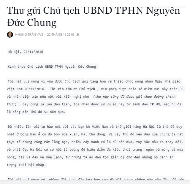 GS Trần Văn Nhung và 3 kiến nghị gửi Chủ tịch TP Hà Nội - 2 GS Trần Văn Nhung và 3 kiến nghị gửi Chủ tịch TP Hà Nội - 2