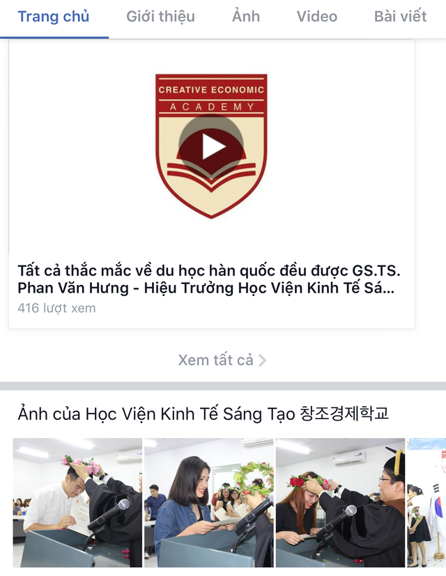Học hàm Giáo sư vẫn được sử dụng để quảng cáo về ông Phan Văn Hưng trên facebook của đơn vị