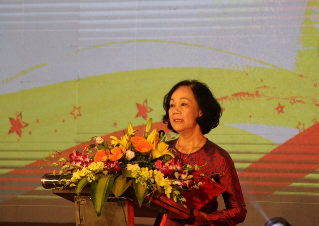 Tuyên dương 33 học sinh giành thành tích cao tại Olympic quốc tế và khu vực 2018 - 2 Bà Trương Thị Mai, Ủy viên Bộ Chính trị, Bí thư Trung ương Đảng, Trưởng ban Dân vận Trung ương phát biểu.