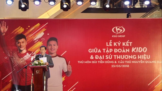 Nguyễn Quang Hải và Bùi Tiến Dũng trở thành Đại sứ Thương hiệu - 3 Đại diện KIDO phát biểu tại sự kiện