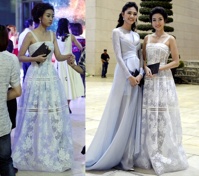 Hoa hậu Đỗ Mỹ Linh, Kỳ Duyên, Huyền My lọt top sao xấu; Sơn Tùng M-TP thảm họa thời trang - 8 Tân Hoa hậu Đỗ Mỹ Linh lọt top sao mặc xấu vì bộ váy có chất liệu và họa tiết kém sang. Phần dây áo lỗi mốt, tóc búi cao già nua, phụ kiện nghèo nàn,… cũng là những nguyên nhân chính khiến cô “tuột dốc thảm hại” trong cuộc chiến váy áo tuần này.