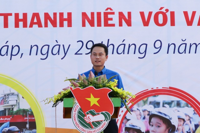 Phát động Cuộc thi “Thanh niên với Văn hóa giao thông” trên toàn quốc - 1 Đồng chí Nguyễn Kim Quy - Phó chủ tịch Hội LHTN Việt Nam phát biểu tại Lễ phát động
