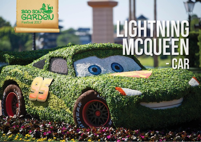 Mãn nhãn với thế giới Disney được phù phép từ cây và hoa - 4 Các bé trai sẽ không khỏi thích thú với siêu xe Mc Queen trong bộ phim hoạt hình Car