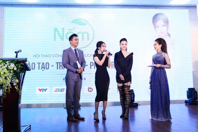 Sao Việt rạng rỡ dự sự kiện của Hoài Thương Organic - 4 Diễn viên Tú Vi, Băng Di tin dùng sản phẩm của Nấm để chăm sóc cho làn da, vóc dáng.