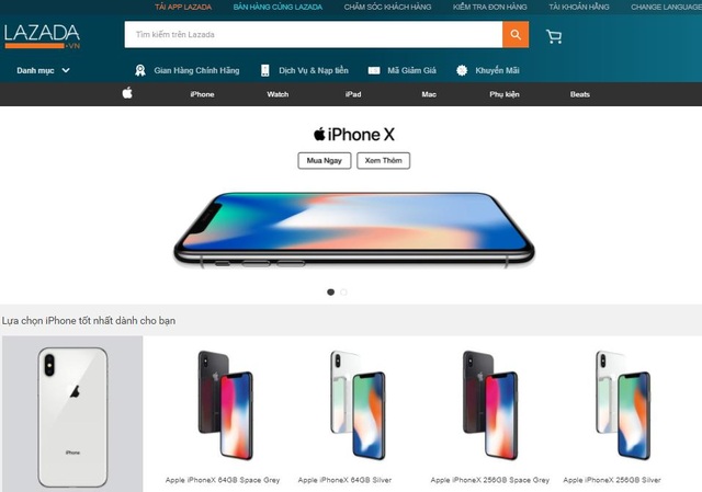 Lazada được Apple ủy quyền phân phối trực tuyến tại Việt Nam - 1 Giao diện của Lazada được thiết kế tương tự trang chủ Apple.