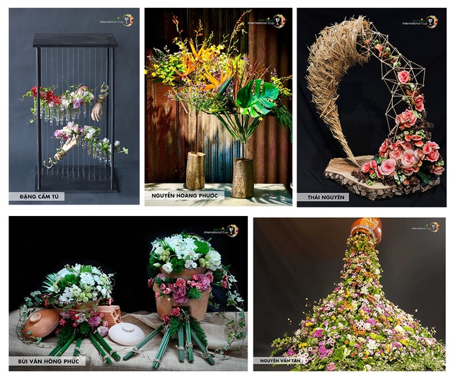 5 tác phẩm xuất sắc nhất vòng loại cuộc thi Vô địch cắm hoa Việt Nam