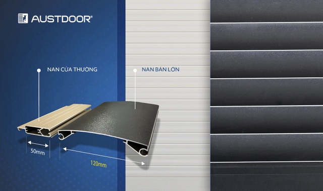 Austdoor ra mắt sản phẩm mới, đột phá độ lớn nan cửa cuốn - 1 Cửa cuốn nan lớn Austdoor đột phá độ lớn gấp 2,4 lần kích thước nan cửa thông thường