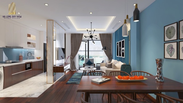 Ha Long Bay view – đẳng cấp từ tầm nhìn đến không gian sống - 1 Tầm nhìn hướng vịnh Hạ Long từ phòng khách căn hộ Ha Long Bay View