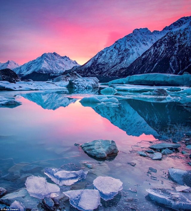Đây là lý do vì sao New Zealand thường có mặt trong loạt phim bom tấn Hollywood - 1
Cảnh chụp tại hồ Tasman Glacier