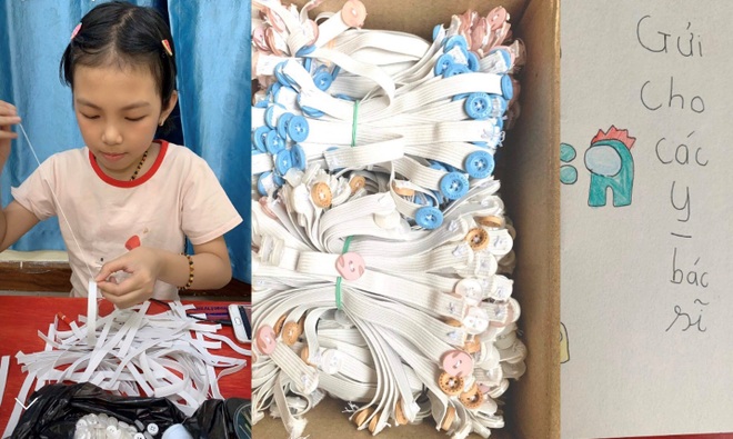 Cô bé 9 tuổi làm 500 chiếc tai giả tặng y bác sĩ tuyến đầu chống dịch - 1 Cô bé 9 tuổi làm 500 chiếc tai giả tặng y bác sĩ tuyến đầu chống dịch - 1