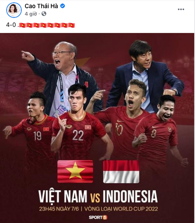 Chiến thắng 4-0 của đội tuyển Việt Nam khiến dàn sao rầm rộ bão online - 8 Chiến thắng 4-0 của đội tuyển Việt Nam khiến dàn sao rầm rộ bão online - 8