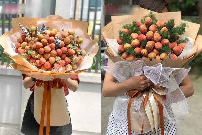Lạ mắt với bó hoa vải thiều giá 1 triệu đồng - 2 Lạ mắt với bó hoa vải thiều giá 1 triệu đồng - 2