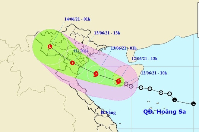 Bão số 2 với sức gió giật cấp 10 đang hướng vào Thái Bình