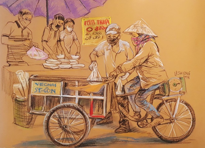 Những câu chyện ấm tình người giữa tâm dịch Sài Gòn được vẽ thành tranh - 2