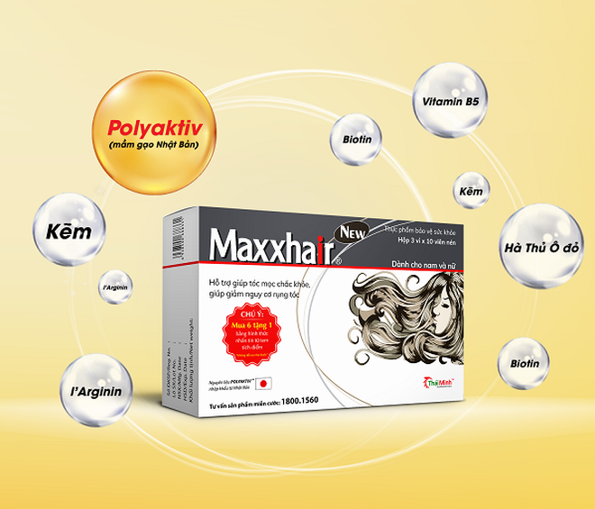 Maxxhair phiên bản mới: Bổ sung Polyaktiv giúp tóc mọc nhanh hơn - 1