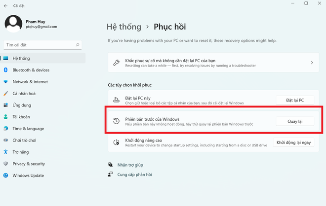 Hướng dẫn gỡ bỏ bản dùng thử Windows 11 để quay lại phiên bản Windows cũ - 4 Hướng dẫn gỡ bỏ bản dùng thử Windows 11 để quay lại phiên bản Windows cũ - 4