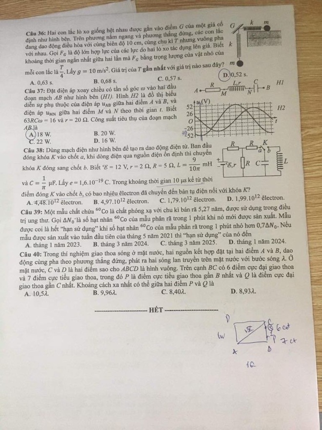 Đề thi và gợi ý giải môn Vật lý kỳ thi tốt nghiệp THPT năm 2021 - 6
