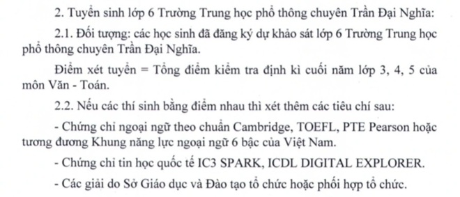 THPT Trần Đại Nghĩa xét tuyển lớp 6: Phụ huynh lo con rớt, không có cơ hội - 3 THPT Trần Đại Nghĩa xét tuyển lớp 6: Phụ huynh lo con rớt, không có cơ hội - 3