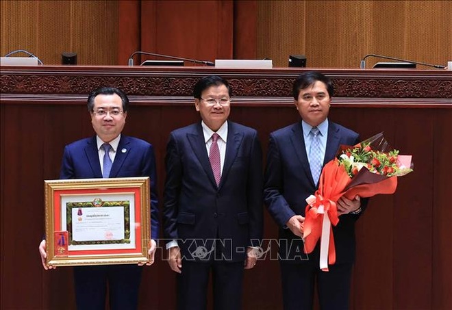 Chủ tịch nước dự Lễ trao tặng công trình Nhà Quốc hội Lào - 3 Chủ tịch nước dự Lễ trao tặng công trình Nhà Quốc hội Lào - 3