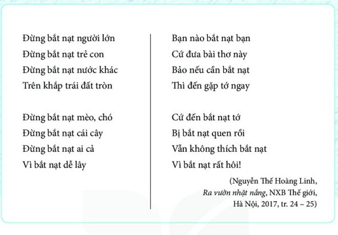 Tranh luận về bài thơ Bắt nạt trong sách Ngữ văn lớp 6 mới - 2 Tranh luận về bài thơ Bắt nạt trong sách Ngữ văn lớp 6 mới - 2