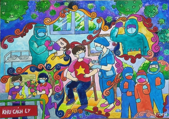 Tác phẩm từ khu cách ly của học sinh lớp 9 giành giải Nhất vẽ tranh | Báo  Dân trí