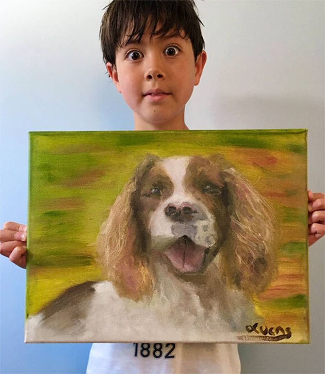Cậu bé 9 tuổi nổi tiếng nhờ tài vẽ tranh đẹp mê ly | Báo Dân trí