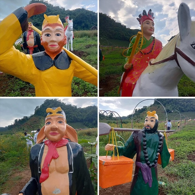 Tháo dỡ tượng thầy trò Đường Tăng phiên bản lỗi gây tranh cãi ở Sơn La - 1 Tháo dỡ tượng thầy trò Đường Tăng phiên bản lỗi gây tranh cãi ở Sơn La - 1