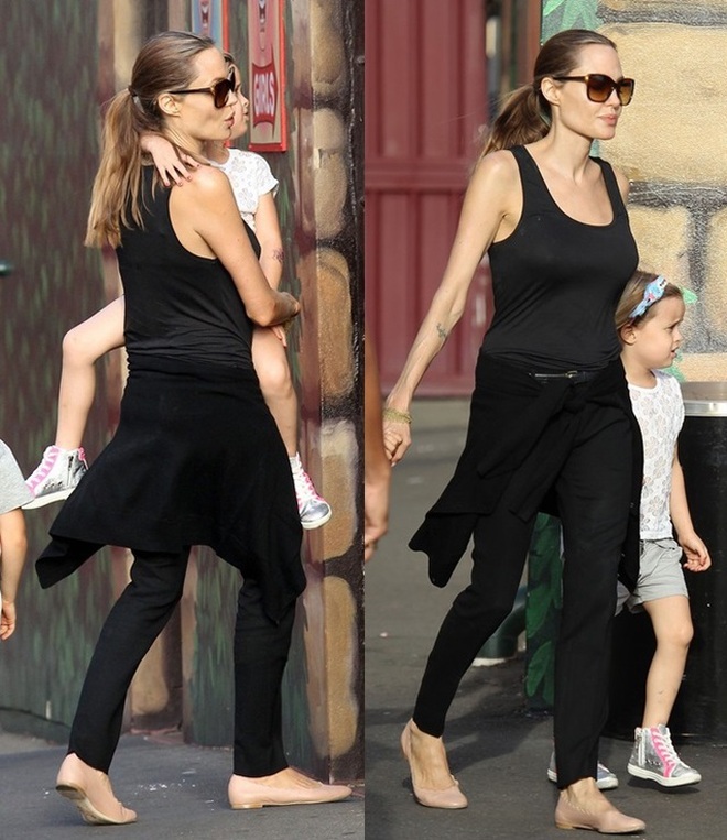 Angelina Jolie mặc đồ đen giản dị vẫn đẹp nổi bật ngoài sân bay - 5 Angelina Jolie mặc đồ đen giản dị vẫn đẹp nổi bật ngoài sân bay - 5