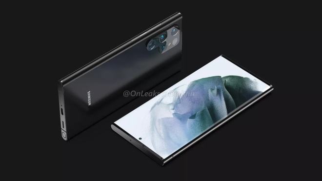 Galaxy S22 Ultra mang phong cách thiết kế khá giống Galaxy Note20 ra mắt vào năm ngoái.