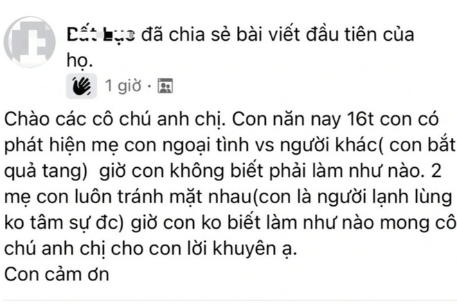 Bi kịch bị mẹ tránh mặt vì bắt quả tang mẹ ngoại tình - 2 Bi kịch bị mẹ tránh mặt vì bắt quả tang mẹ ngoại tình - 2