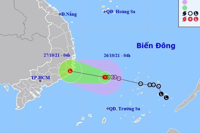 Áp thấp nhiệt đới hướng vào đất liền các tỉnh Khánh Hòa - Bình Thuận - 1