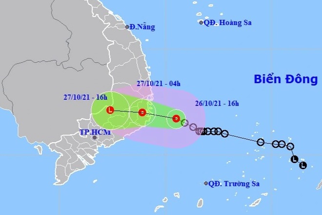 Áp thấp nhiệt đới giật cấp 9, dự kiến đêm nay vào đất liền - 1